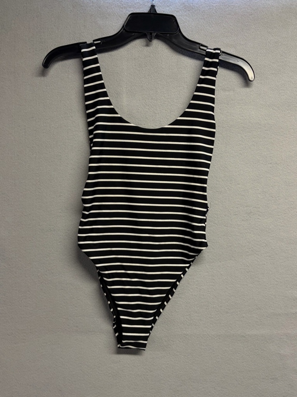 Aerie Black & White Striped One-Piece Swimsuit Small